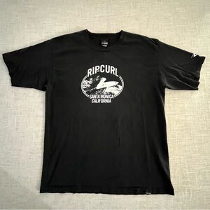 Vintage Rip Curl T Shirt Men’s L Black Surfer Santa Monica Y2K Grunge 90’s Skate